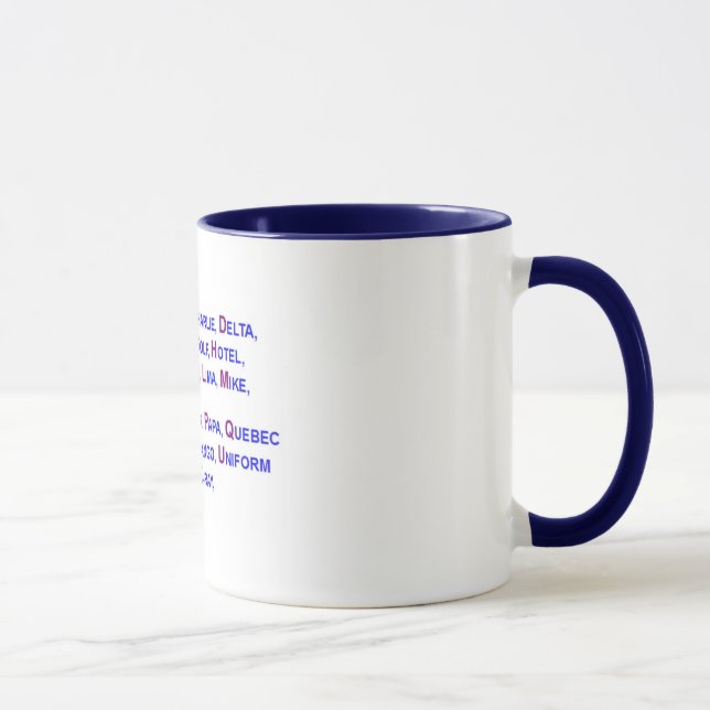 Tasse - police et alphabet militaire (Droite)