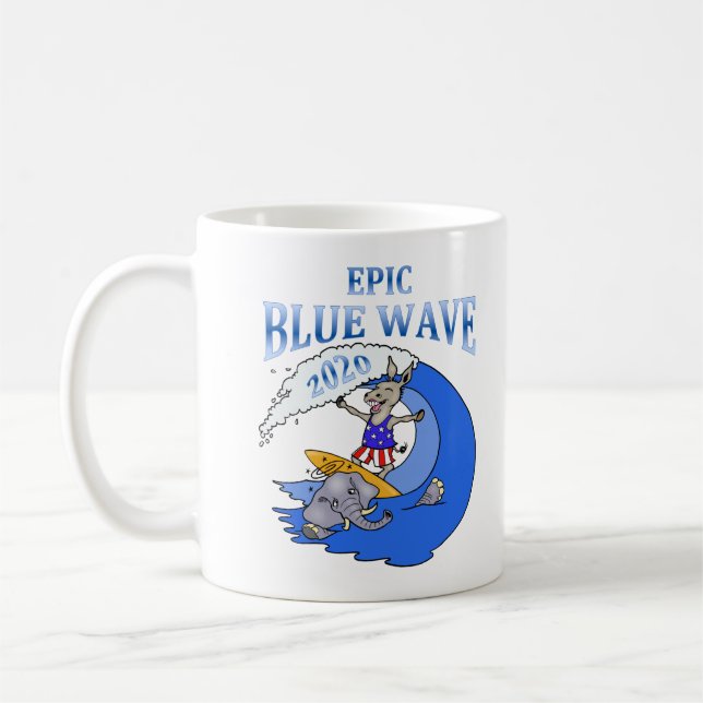 Tasse politique de vague bleue épique (Gauche)