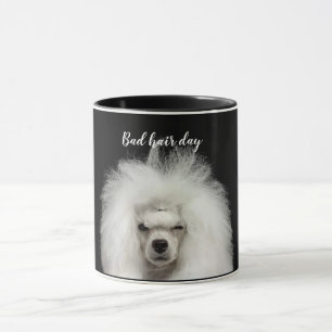 Tasse Poodle Blanc Mauvaise Journée de Cheveux