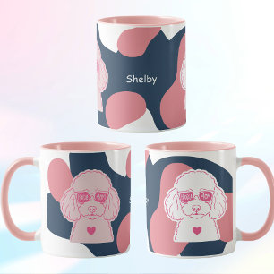 Tasse Poodle Maman Nom personnalisé Lunettes de