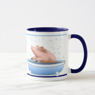 Tasse Porc prenant Bath