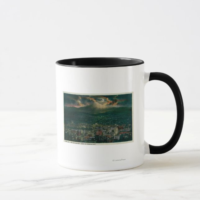 Tasse Portland et Mt Hood au clair de lune (Droite)