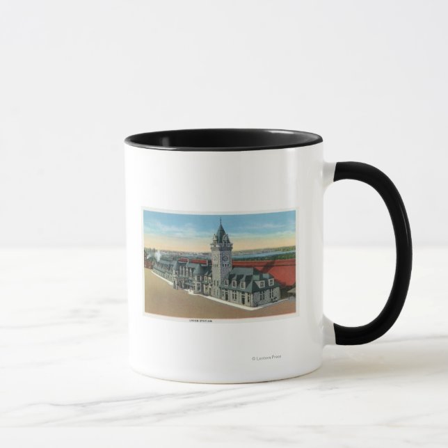 Tasse Portland, MaineVue extérieure de la gare Union (Droite)