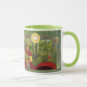 Tasse Portrait de détail du roi celtique de chêne