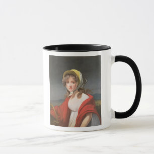 Tasse Portrait d'une fille utilisant un châle rouge