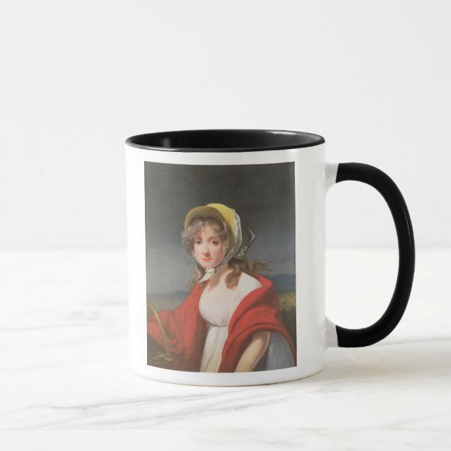 Tasse Portrait d'une fille utilisant un châle rouge (Droite)
