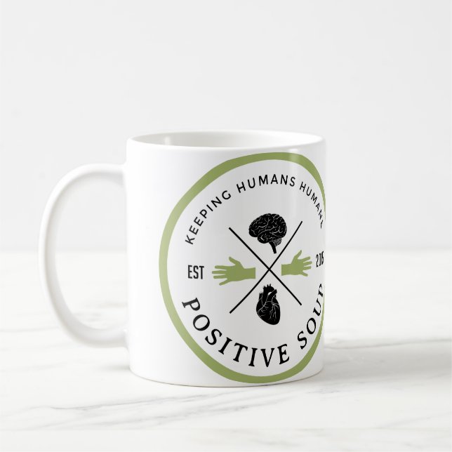 Tasse positive de logo de soupe (Gauche)