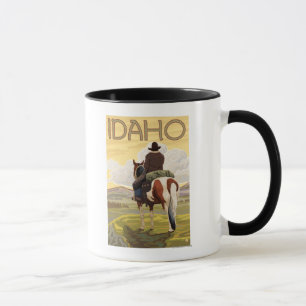 Tasse Poster de voyage Cowboy & HorseIdahoVintage