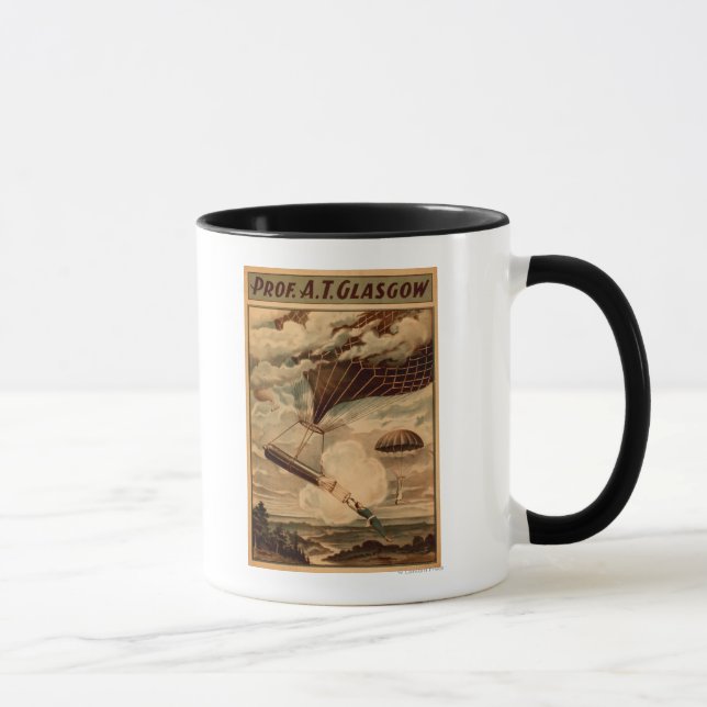 Tasse Poster du Cirque de Glasgow Hot Air Balloon (Droite)
