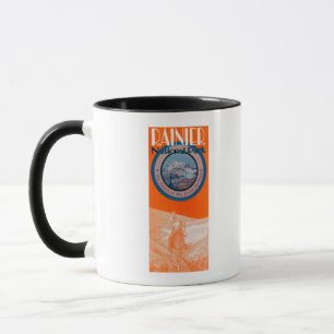 Tasse Poster du Mont Rainier - Équitation