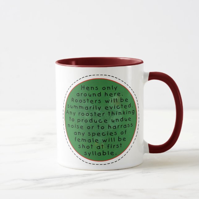 Tasse Poulet funky avec avertissement au coq (Droite)