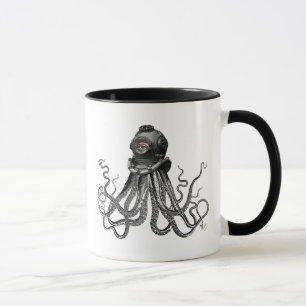 Tasse Poulpe et casque de plongée