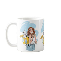 Tasse pour amateur de chats – Femme élégante avec