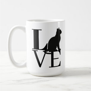 Tasse pour amateurs de chats en typographie noire 
