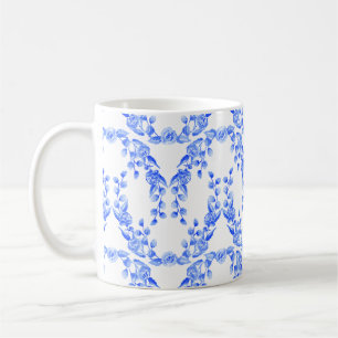 Tasse pour aquarelle bleue et blanche de butin