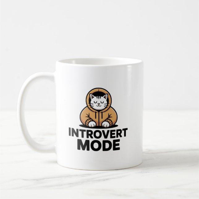 Tasse pour Chat en Mode Introverti – Tasse de Café (Gauche)