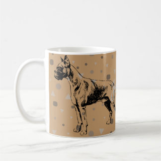 Tasse pour chien Boxer Illustration géométrique mo