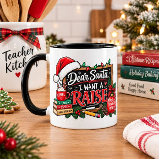 Tasse pour enseignant de Noël « Cher Père Noël, je