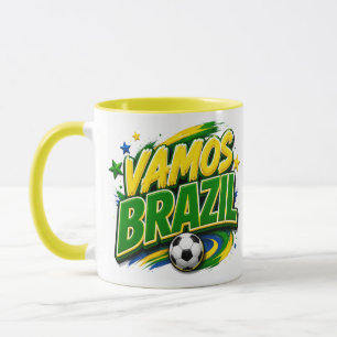TASSE POUR FAN DE FOOTBALL "VAMOS BRÉSIL 2026" B