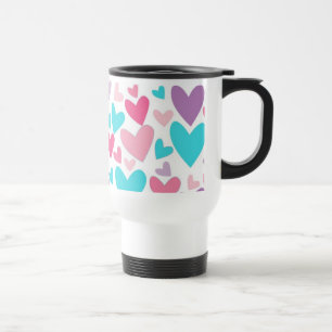 Tasse pourpre et bleue rose mignonne de voyage de