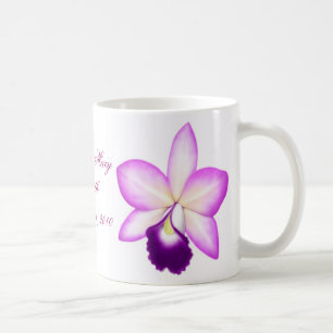 Tasse pourpre personnalisable d'orchidée