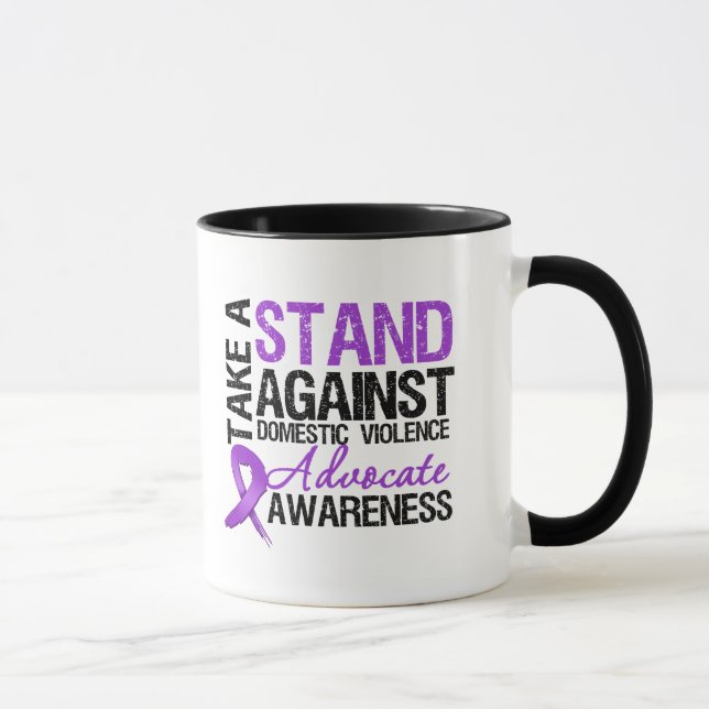 Tasse Prenez une position contre la violence familiale (Droite)