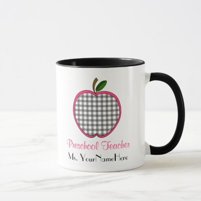 Tasse préscolaire de professeur - rose gris (Droite)