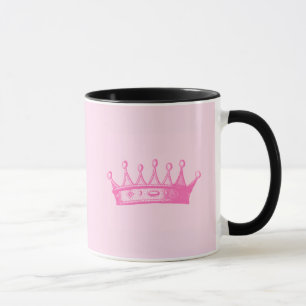 Tasse Princesse magenta Crown sur l'arrière - plan rose