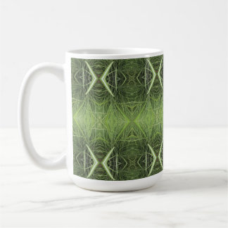 Tasse psychédélique de vert d'herbe