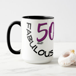 Tasse Purple & Black 50 et fabuleuse typographie d'anniv