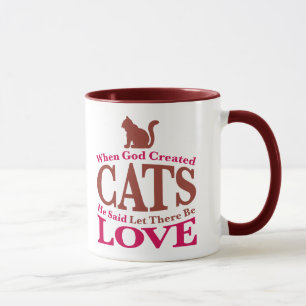 Tasse Quand Dieu a créé des chats