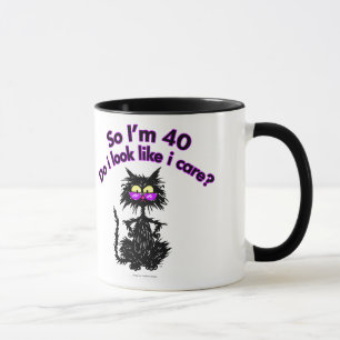 Tasse quarantième Chat d'anniversaire