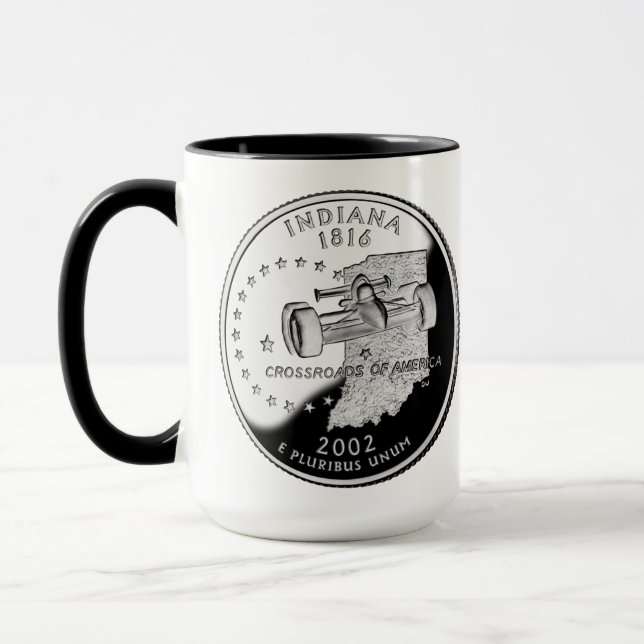 Tasse Quartier d'état de Indiana Reverse Side Faux (Gauche)