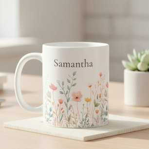 Tasse quotidienne de fleurs sauvages personnalisée