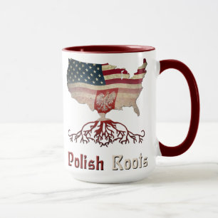 Tasse Racines polonaises, drapeaux américains polonais