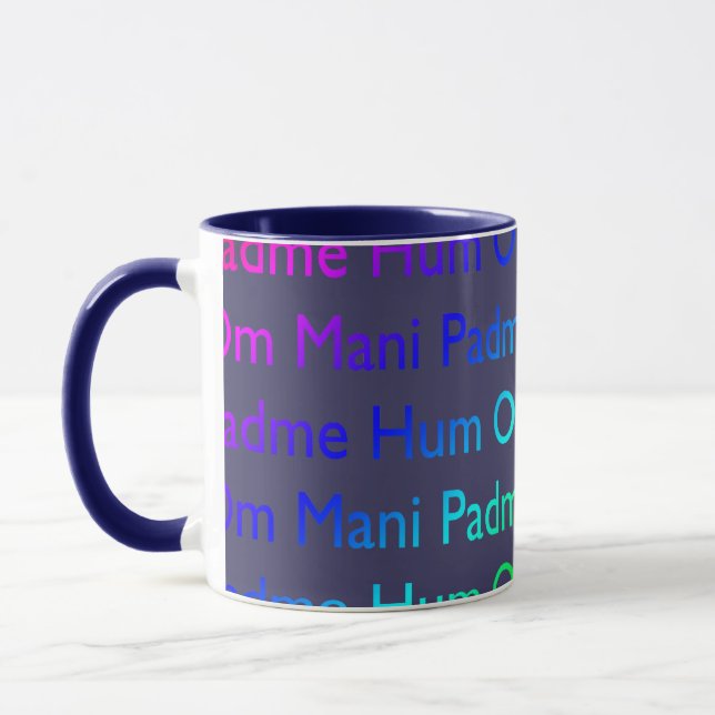 Tasse Rainbow Om Mani Padme Hum sur violet (Gauche)