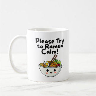 Tasse Ramen Calm, Tasse de café drôle avec jeu de 