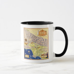 Tasse Ranchos espagnols et mexicains de carte de Los