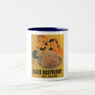 tasse rasberry noire d'annonce de crème glacée