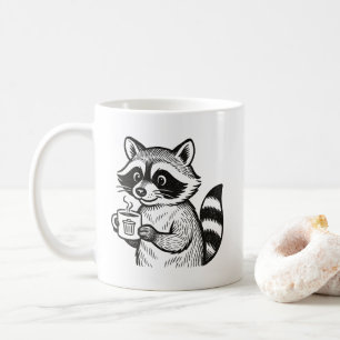 Tasse Raton Laveur Tenant Une Tasse De Café Mug Dr