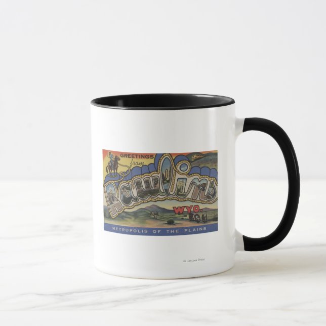 Tasse Rawlins, Wyoming - Scènes de grandes lettres (Droite)