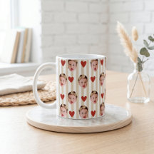 Tasse rayée de photo personnalisée | Bébé mignon