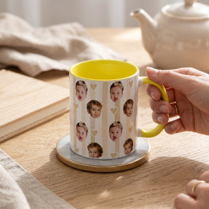 Tasse rayée de photo personnalisée Bébé mignon