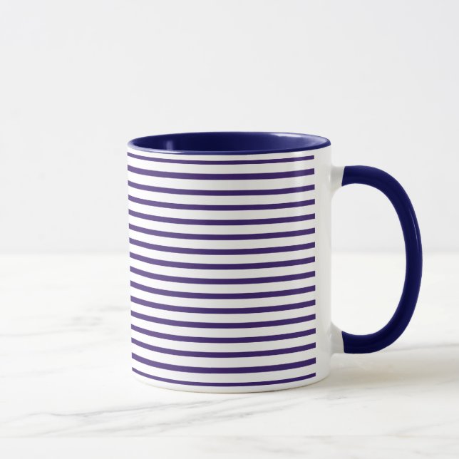 Tasse Rayures de marin - bleu marine et blanc (Droite)
