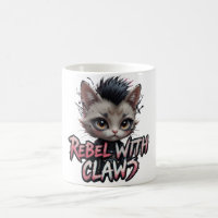Tasse Rebelle aux Griffes Mug Punk Rock Chat Tasse