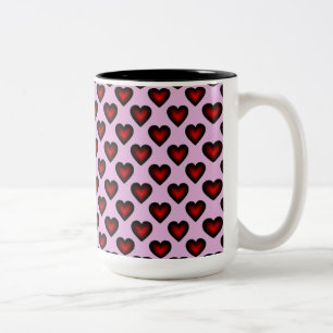 Tasse Red Hearts Pattern Rot und Rosa Kaffee