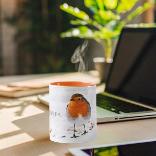 Tasse Red Robin nom de la neige