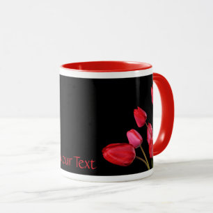 Tasse "Red Tulips on Black"