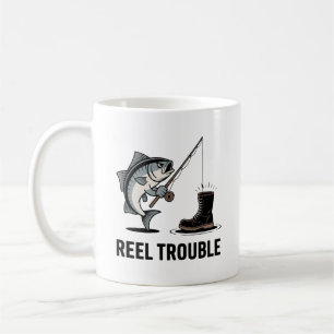 Tasse Reel Trouble – Cadeau drôle de pêche pour le