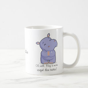 Tasse réfléchie et heureuse d'hippopotame
